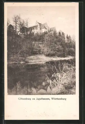 AK Jagsthausen, Blick zur Burg Götzenburg