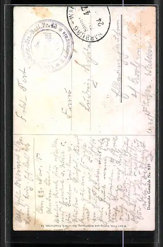 AK Ich habe es nicht gewollt, Kaiser Wilhelm II. in Uniform steht am Soldatengrab
