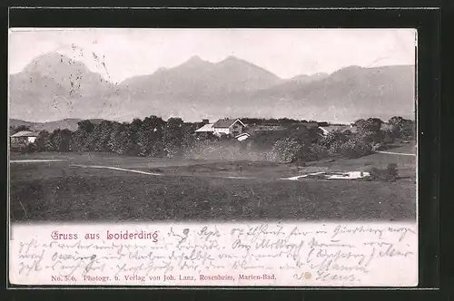 AK Loiderding, Teilansicht mit Blick auf Berge