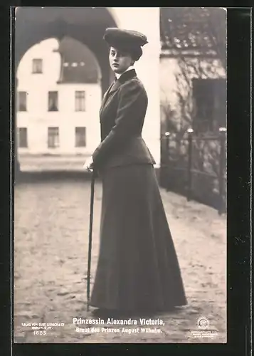 AK Prinzessin Alexandra Victoria, Braut des Prinz August Wilhelm von Preussen