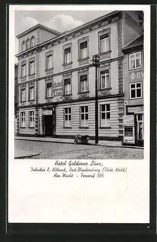 AK Bad Blankenburg, Hotel Goldener Löwe am Markt
