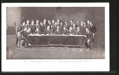 AK Salzburg, Absolvia 1909, Abiturienten der k.k. Staatsgewerbeschule