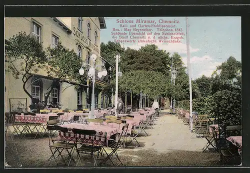 AK Chemnitz, Restaurant Schloss Miramar, Besitzer Max Beyreuther