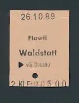 Fahrkarte Flawil - Waldstatt, 2. Klasse