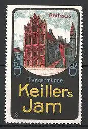 Reklamemarke Tangermünde, Keiller's Jam, Partie am Rathaus