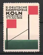 Reklamemarke Köln, II. Deutsche Kampfspiele 1926, Einlaufgerade - Zielstrecke, Ziellinie