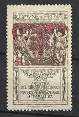 Reklamemarke Firenze - Florenz, Esposizione Internazionale Di Floricultura 1911, Putten mit Rosen, Ornamente