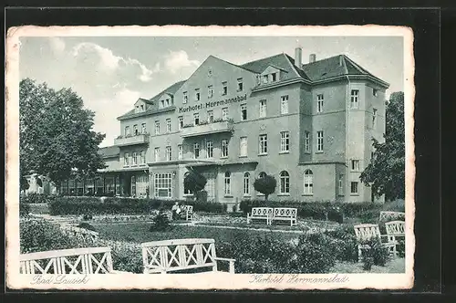 AK Bad Lausick, Blick zum Kurhotel Herrmannsbad