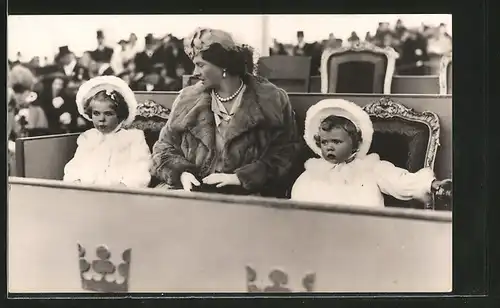 AK Prinzessin Sibylle mit den Prinzessinnen Margaretha und Birgitta von Schweden