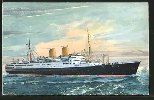 Künstler-AK Norddeutscher Lloyd, Passagierschiff MS Berlin