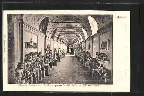 AK Roma-Vaticano, Museo Vaticano, Veduta generale del Museo Chiaramonti, Interno