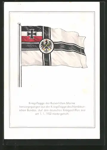AK Reichskriegsflagge der Kaiserlichen Marine