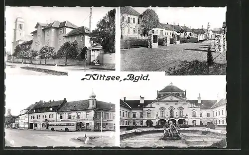 AK Kittsee, Strassenpartie, Ortsansicht, Schloss