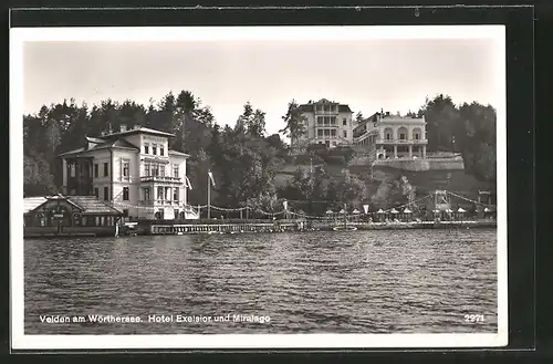 AK Velden am Wörthersee, Hotel Excelsior und Miralago