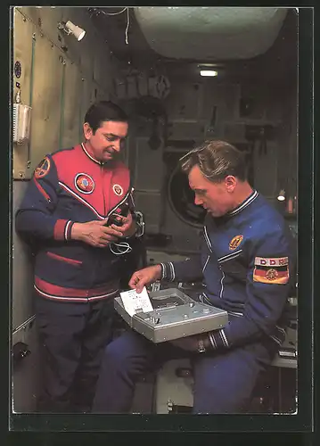 AK Kosmosflug UdSSR-DDR, Kosmonauten Bykowski und Jähn im Kosmonauten-Ausbildungszentrum