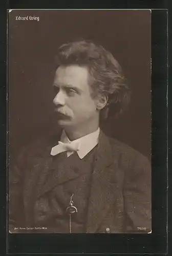 AK Edvard Grieg, Portrait des Komponisten