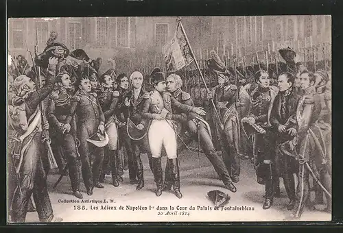 AK Les adieux de Napoleón Ier dans la cour du palais de Fontainebleau 1814