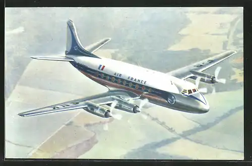 AK Fluggesellschaft "Air France, Flugzeug "Vickers Viscount"