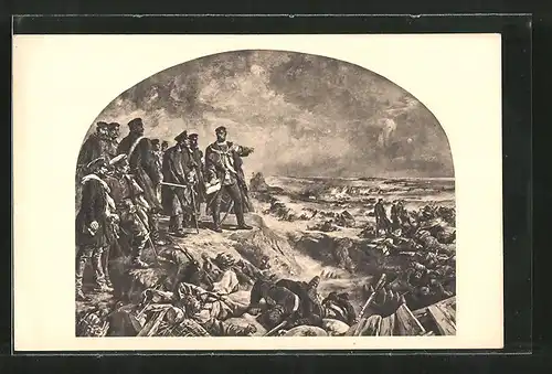 Künstler-AK Düppel, Der Sturm auf die Düppeler Schanzen 1864, Reichseinigungskriege
