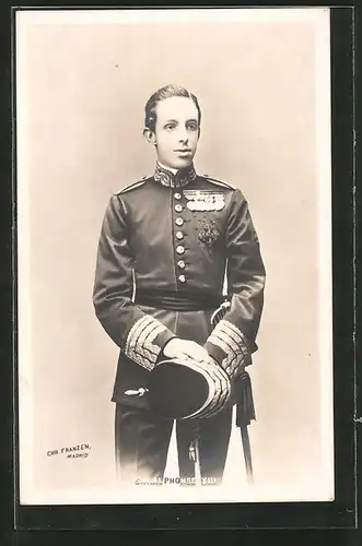 AK König Alfonso XIII. von Spanien in Uniform