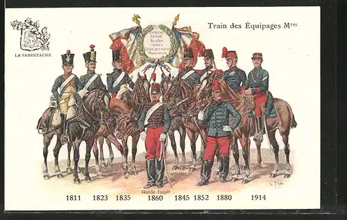 AK Train des Équipages Mres, 1811 - 1914, Französische Uniformen