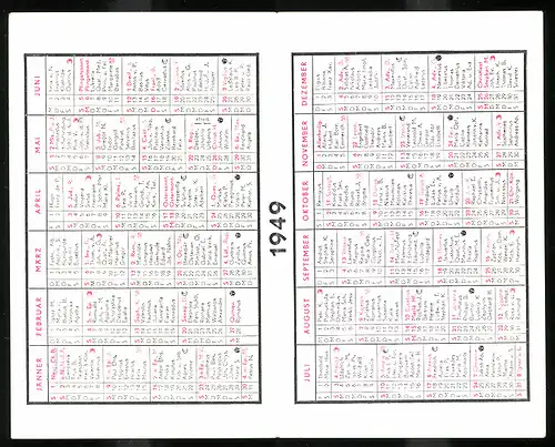 Klapp-Kalender 1949, Reklame für Stroh-Liköre, Sebastian Stroh Klagenfurt, Edelmann mit Flasche likör & Säbel