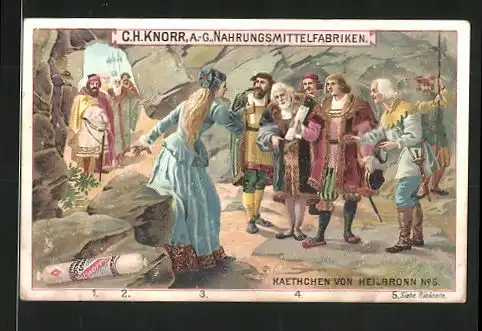 Sammelbild Heilbronn, Knorr AG, Kaethchen von Heilbronn No. 5, Katharina von Schwaben wird zur Prinzessin ernannt