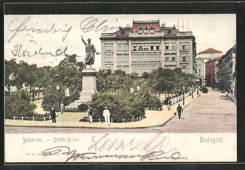 AK Budapest, Petöfi-tér - Petöfi Platz