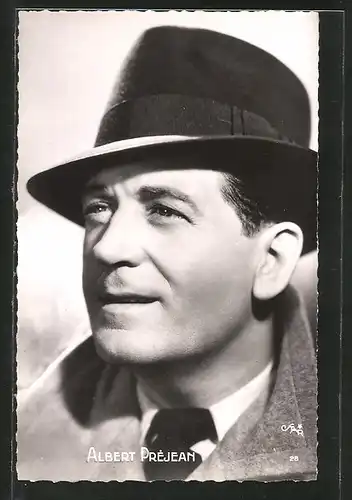 AK Schauspieler Albert Préjean mit Hut porträtiert
