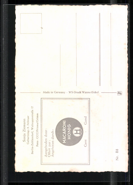 Ak Schauspielerin Sonja Zimmermann In Kamera Blickend Nr 7100978