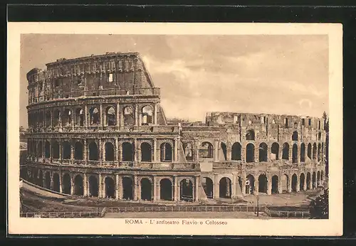 AK Roma, l'anfiteatro Falvio o colosseo