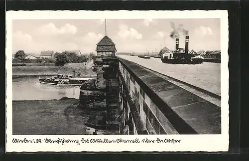 AK Minden, Überführung des Mittellandkanals über die Weser