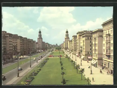 AK Berlin, Stalinallee, Blick nach Westen