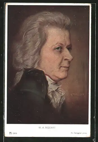 Künstler-AK Hermann Torggler: Portrait des Komponisten W. A. Mozart