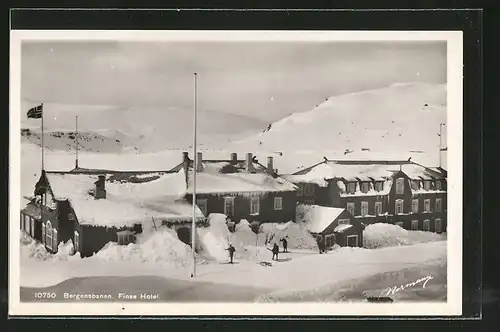 AK Finse, Hotel im Winter, Bergensbanen