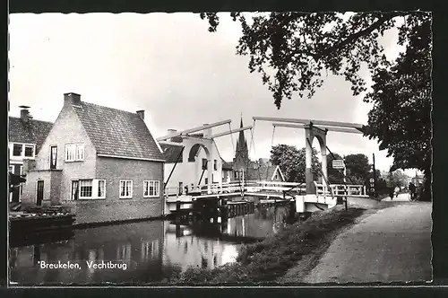 AK Breukelen, Vechtbrug, Ortspartie mit Hebebrücke