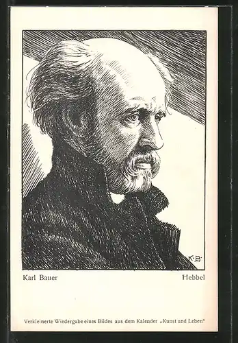 Künstler-AK Hebbel, Portrait des Komponisten