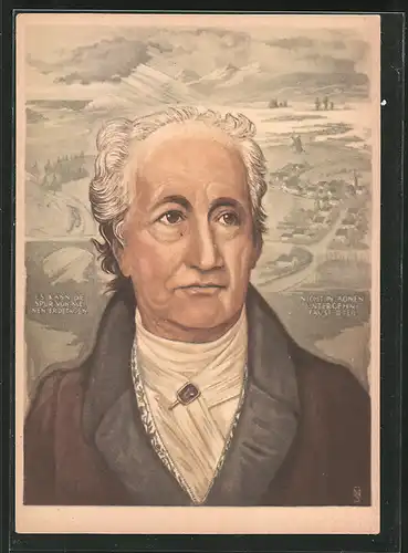 Künstler-AK Goethe, Portrait des Schriftstellers und Philosophen