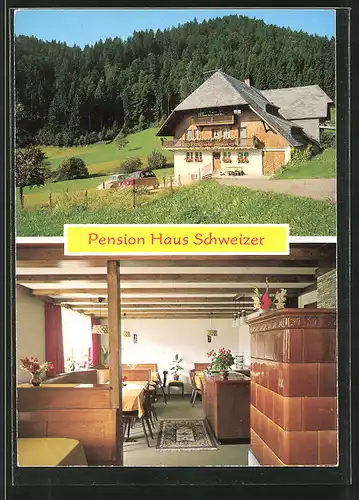 AK Hofgrund am Schauinsland, Pension "Haus Schweizer" mit Innenansicht