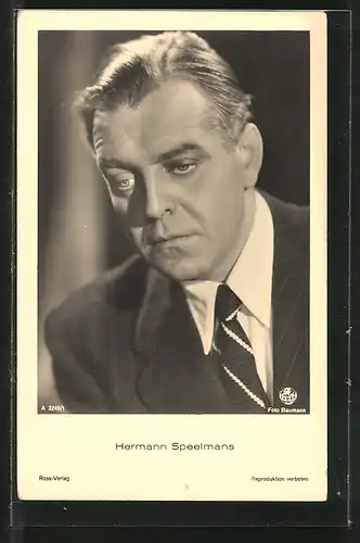 AK Schauspieler Hermann Speelmans im Anzug posierend