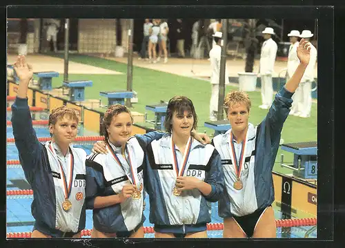 AK Olympiasiegerinnen 1988 im Schwimmen Kristin Otto, Katrin Meissner, Daniela Hunger und Manuela Stellmach