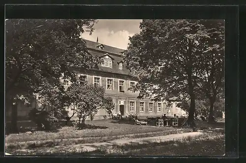 AK Lengenfeld unterm Stein, FDGB-Erholungsheim "Bischofstein" im Park