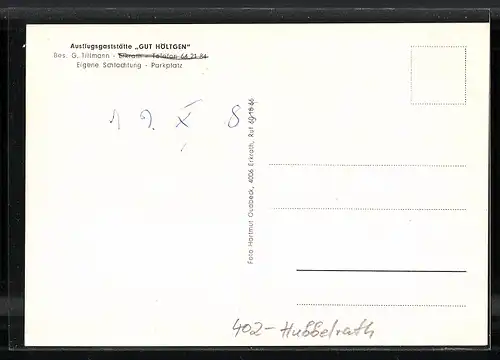AK Hubbelrath, Gaststätte "Gut Höltgen", versch. Ansichten