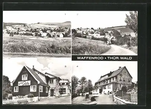 AK Waffenrod-Hinterrod, HO-Gasthof "Park Cafe", Ortsansicht