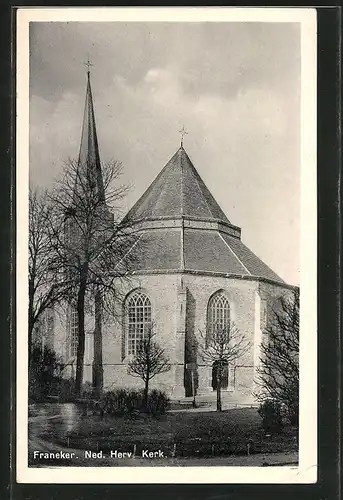 AK Franeker, Ned. Herv. Kerk, Blick zur Kirche