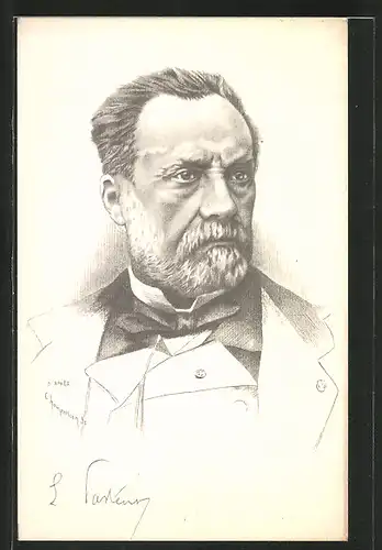 Künstler-AK Louis Pasteur, Portrait des Mediziners