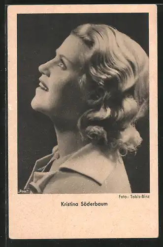 AK Schauspielerin Kristina Söderbaum nach oben blickend posierend