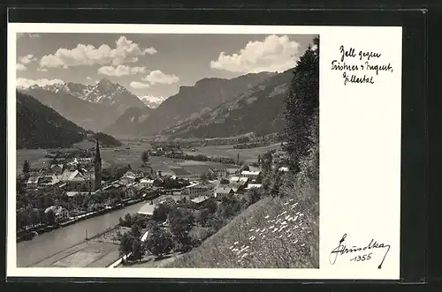 Foto-AK Hans Hruschka Nr. 1355: Zell, Ortsansicht gegen Tristner