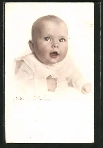 Foto-AK Lotte Herrlich: krabbelndes Baby