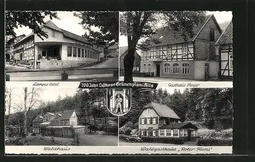 AK Grünenplan, Lampes-Hotel, Waldgasthaus Roter Fuchs